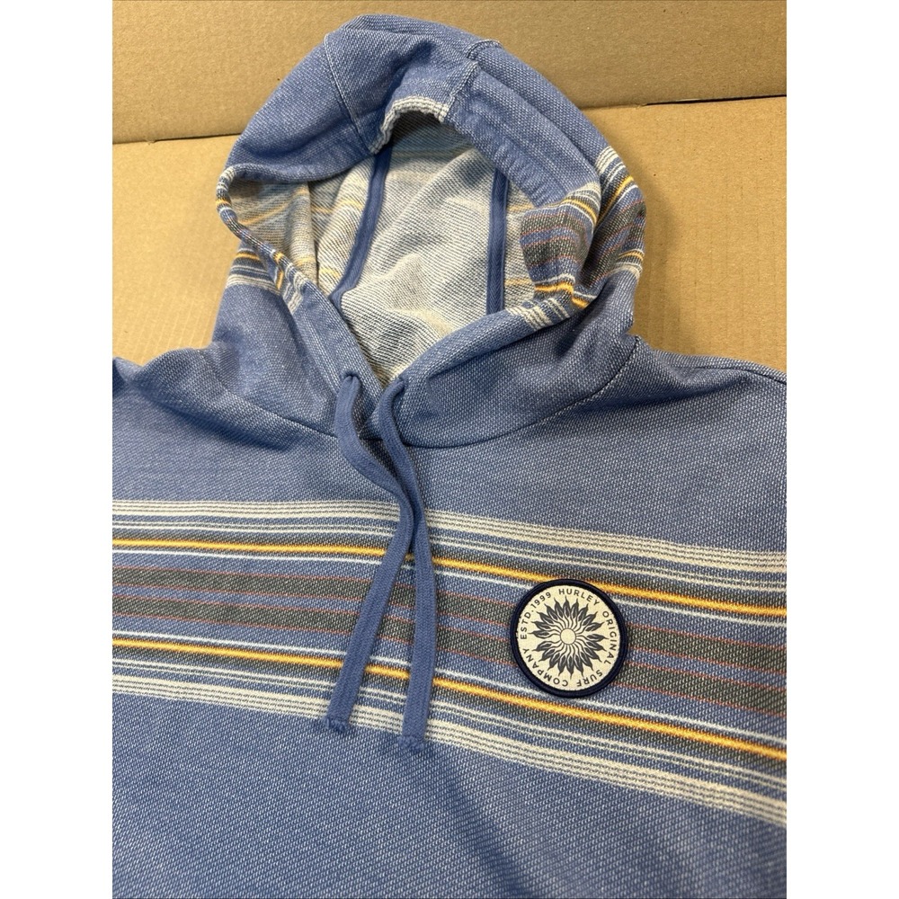 HURLEY OG HOODIE PONCHO STRIPED BLUE MENS MEDIUM